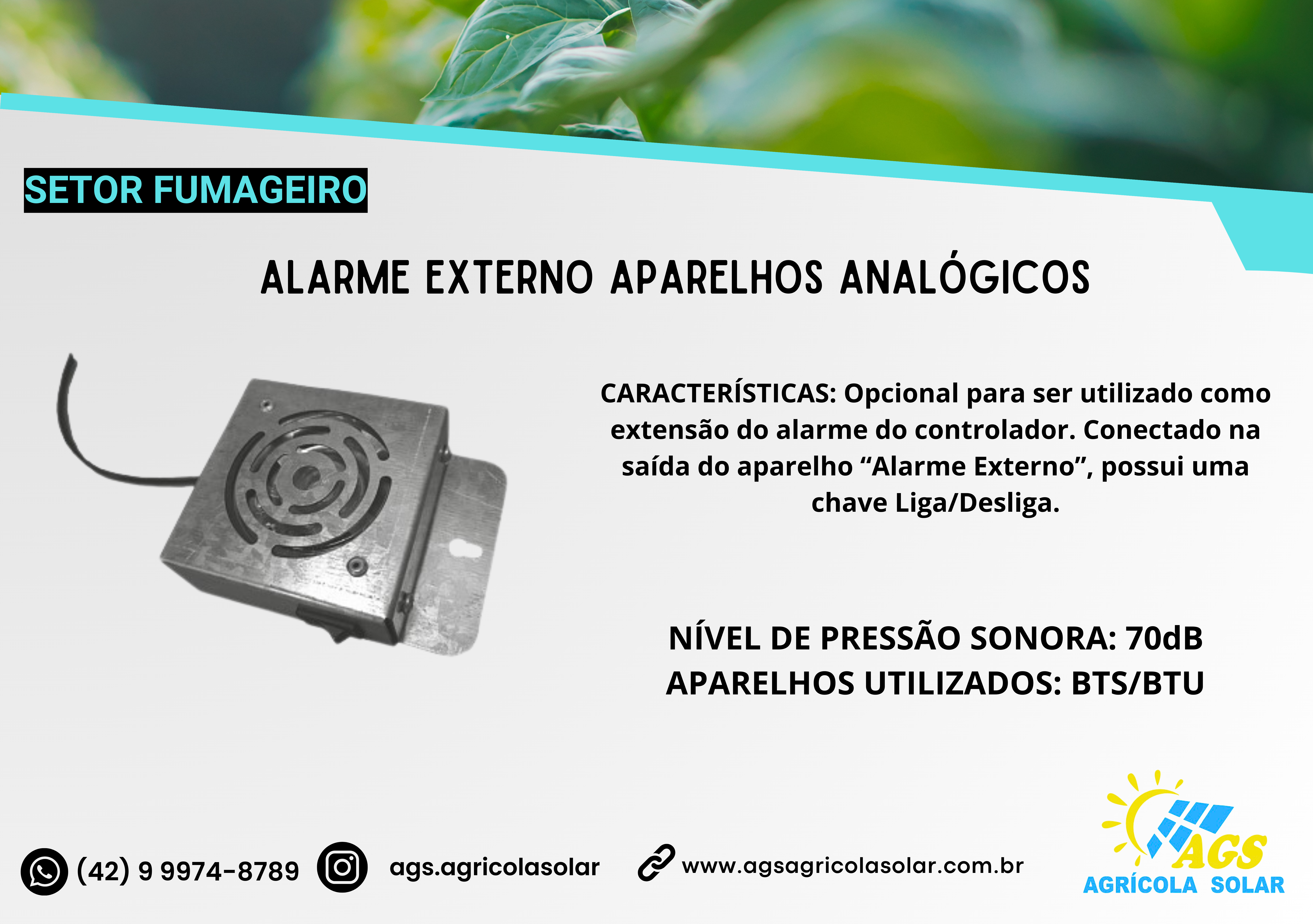 ALARME EXTERNO APARELHOS ANALÓGICOS