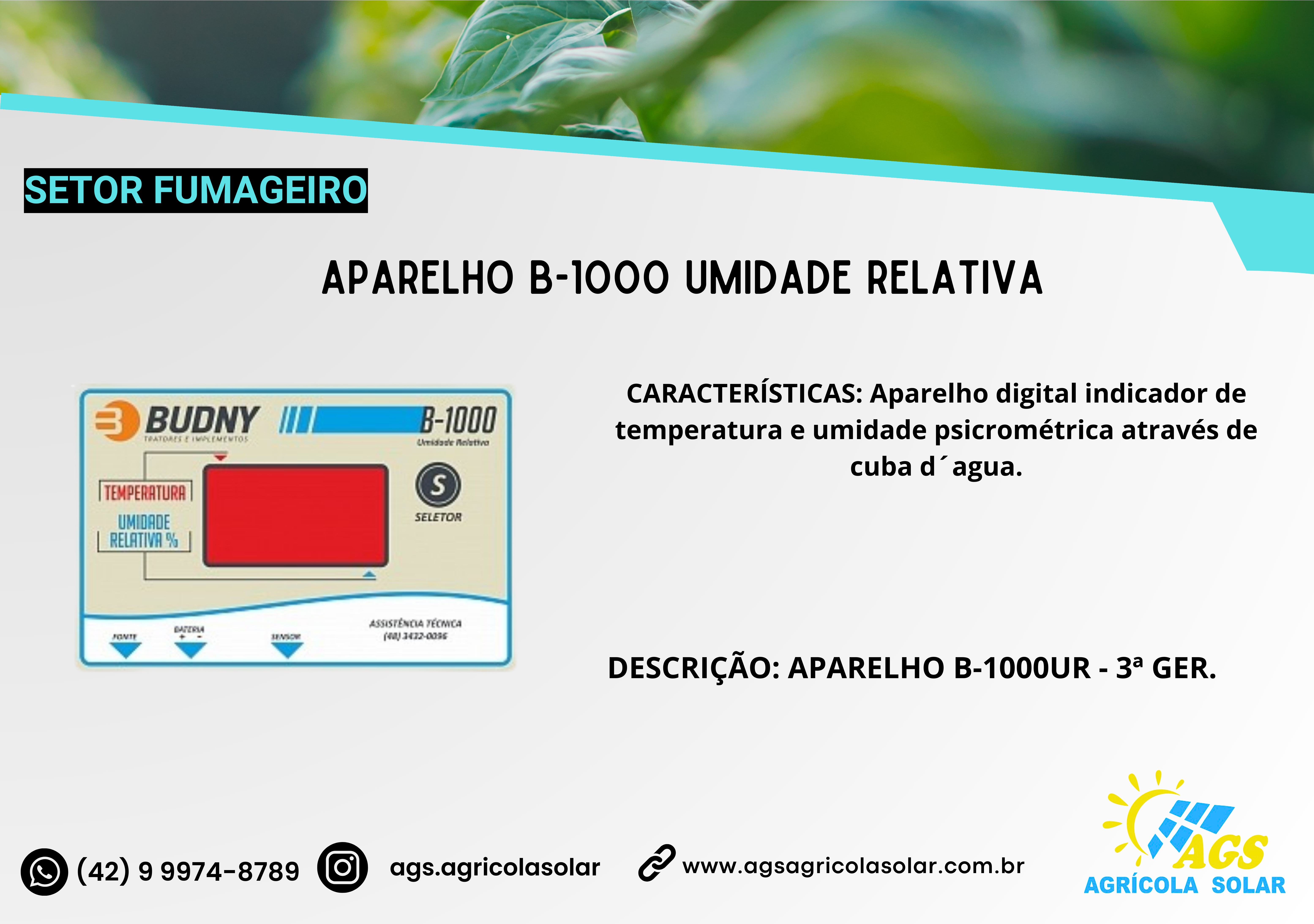 APARELHO B-1000 UMIDADE RELATIVA