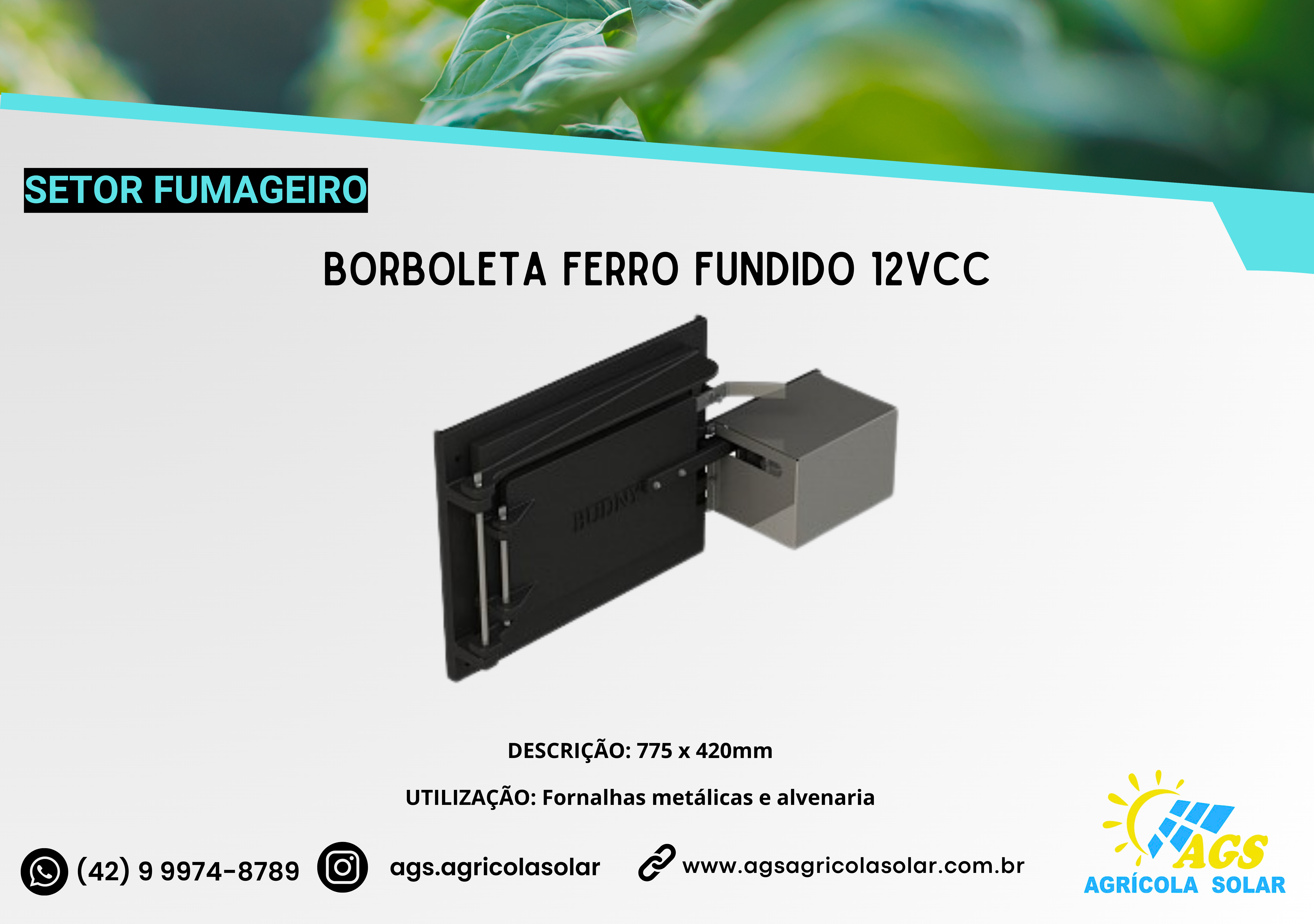 BORBOLETA FERRO FUNDIDO 12VCC