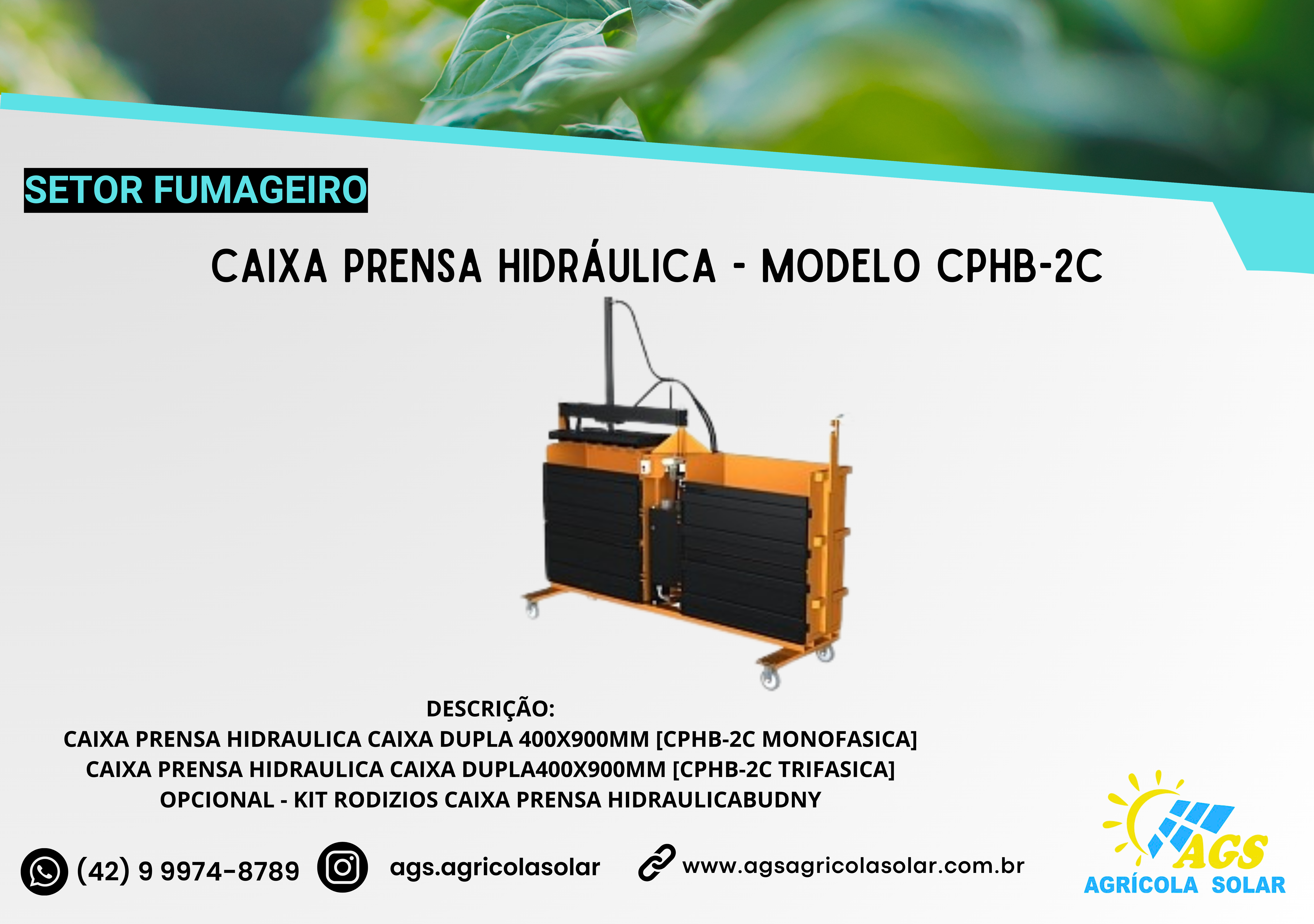 CAIXA PRENSA HIDRÁULICA - MODELO CPHB-2C