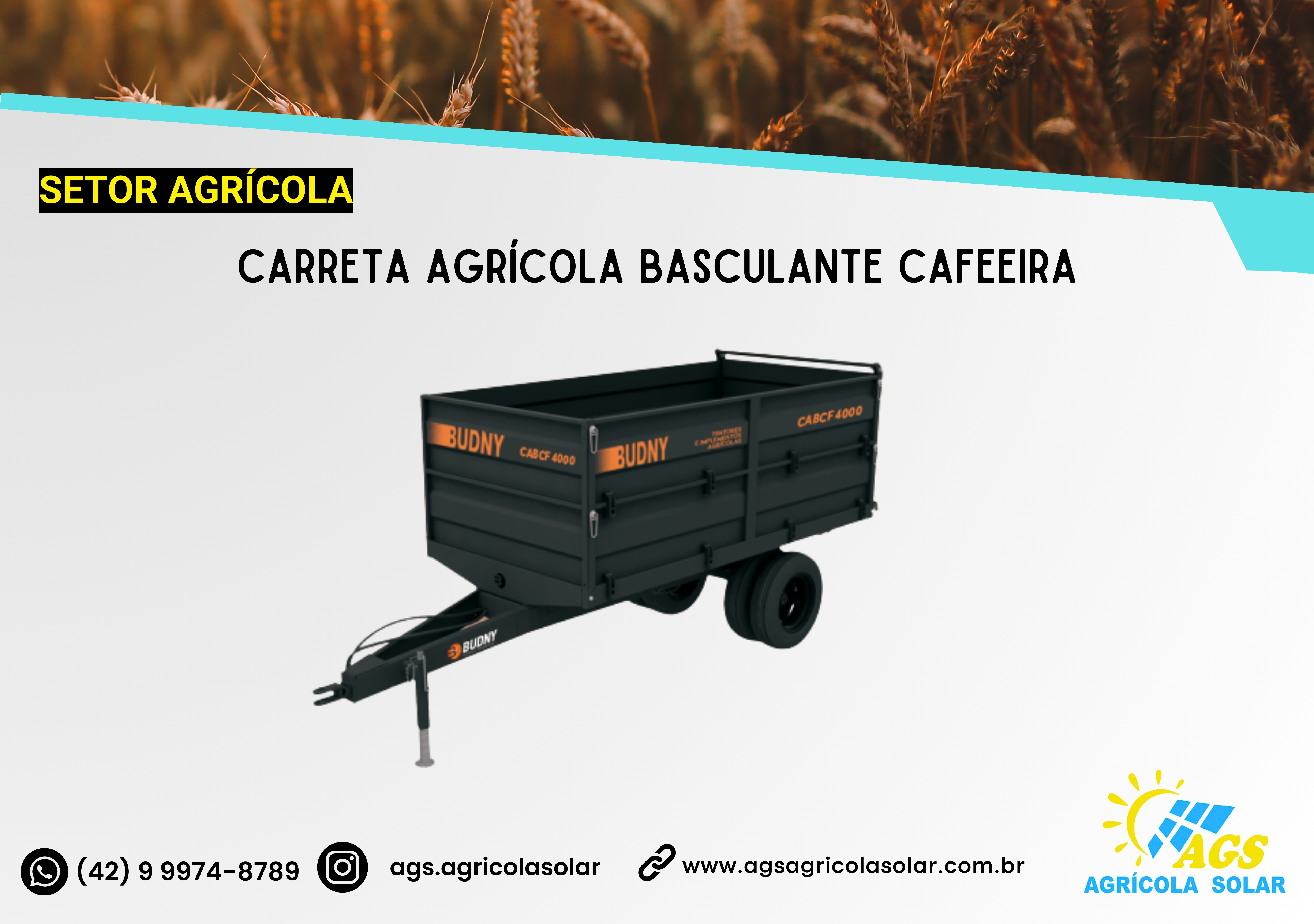 CARRETA AGRÍCOLA BASCULANTE CAFEEIRA