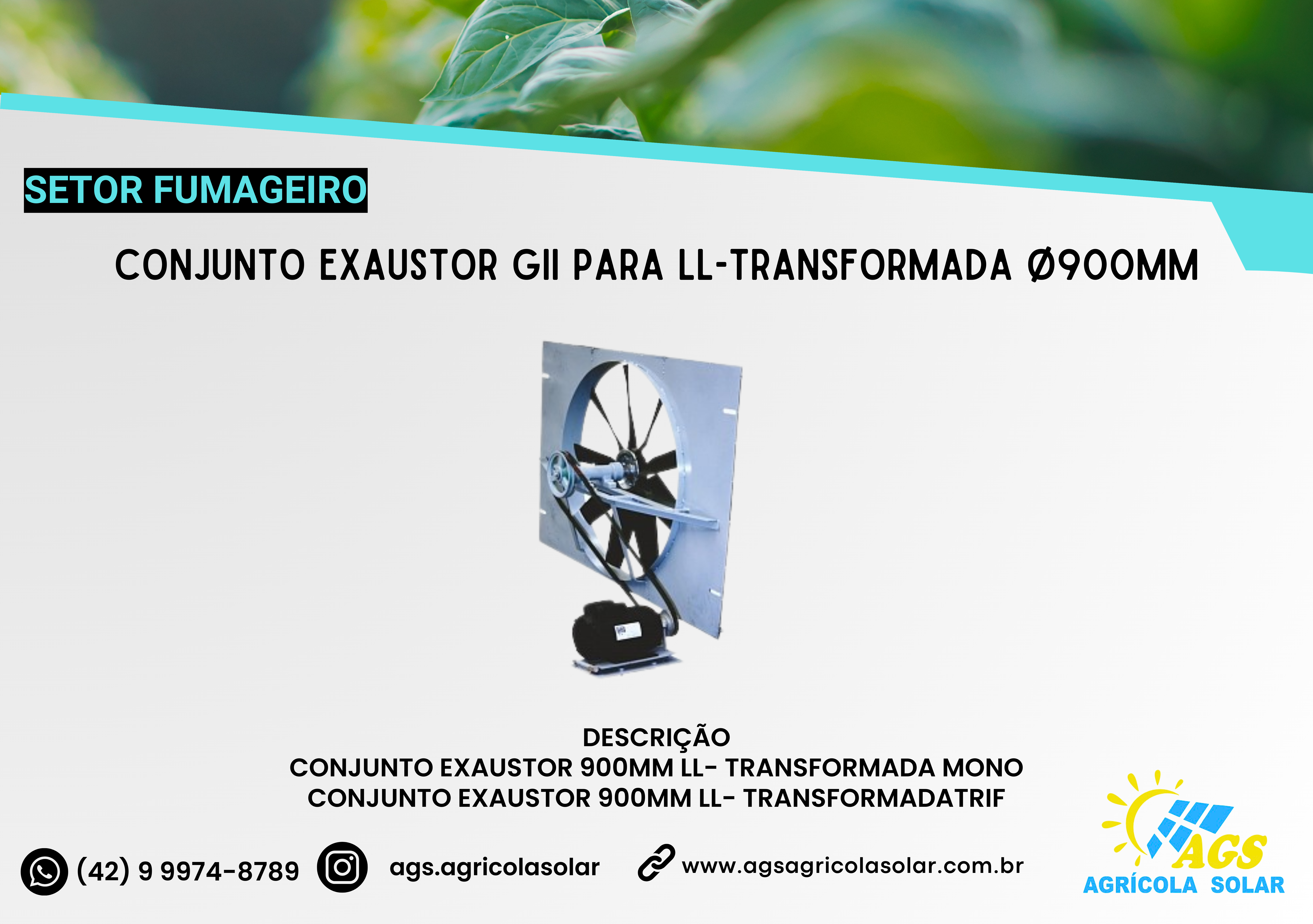 CONJUNTO EXAUSTOR GII PARA LL-TRANSFORMADA Ø900MM