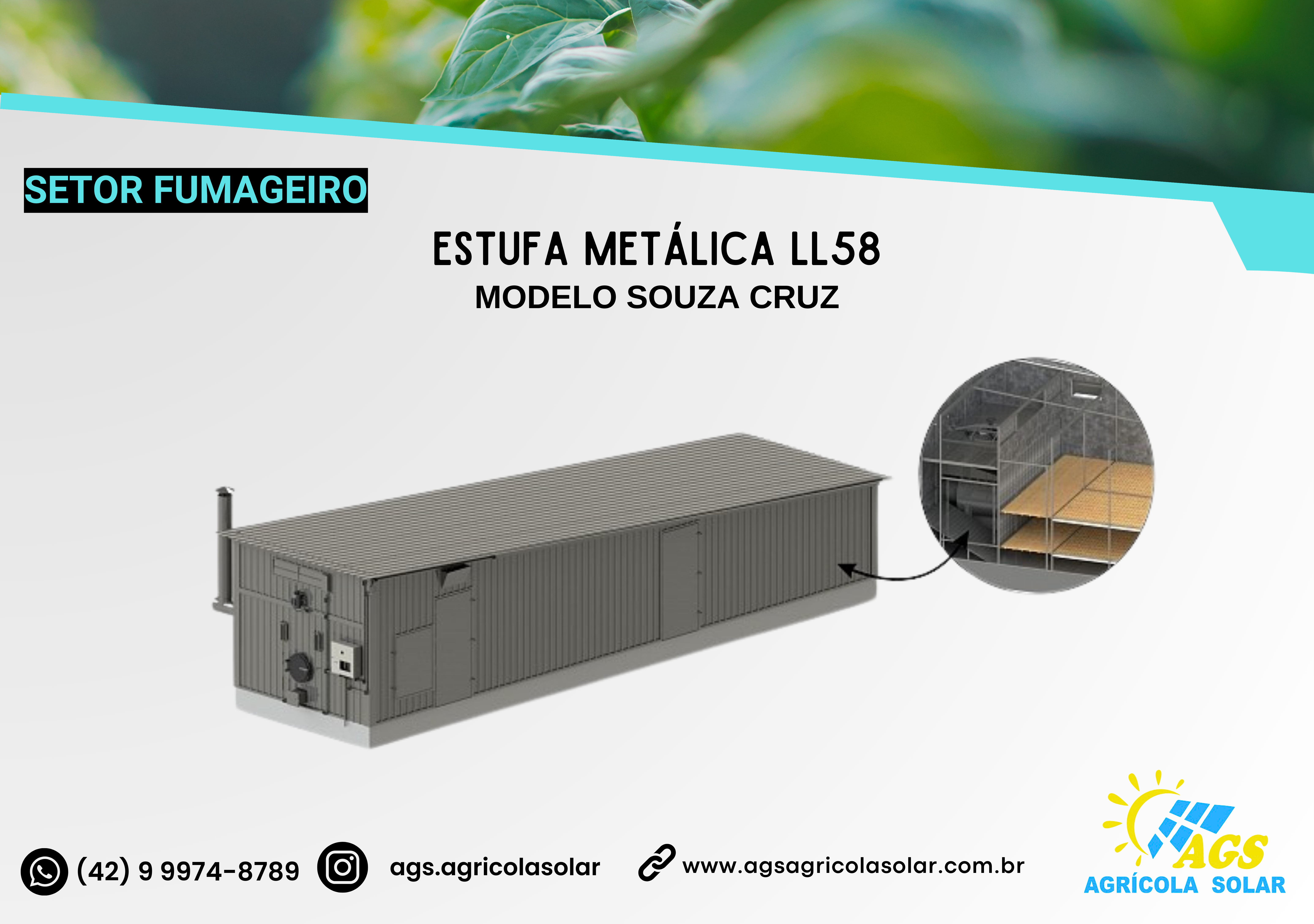 ESTUFA METÁLICA LL58 MODELO SOUZA CRUZ