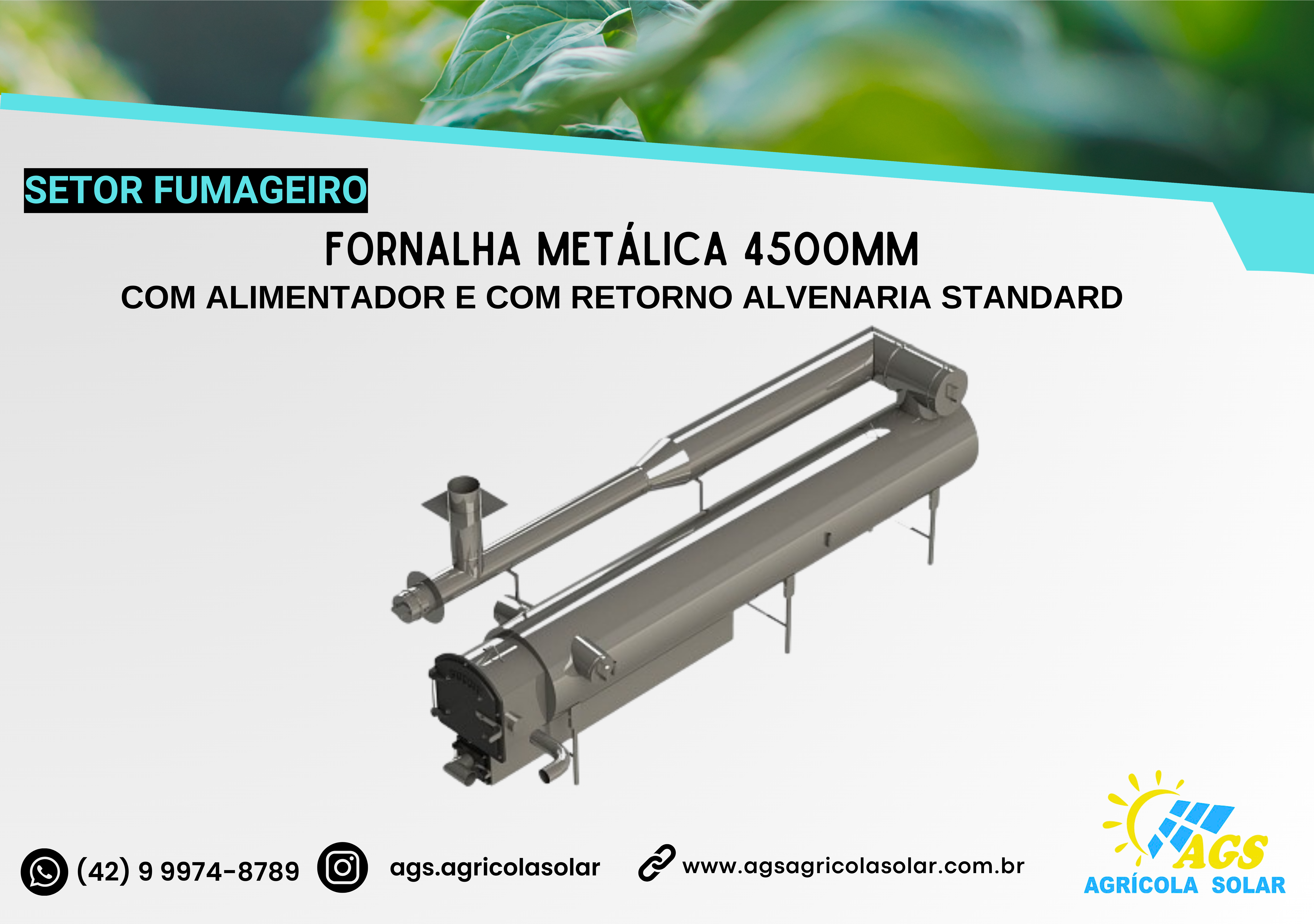 FORNALHA METÁLICA 4500MM - SEM ALIMENTADOR E COM RETORNO ALVENARIA STANDARD