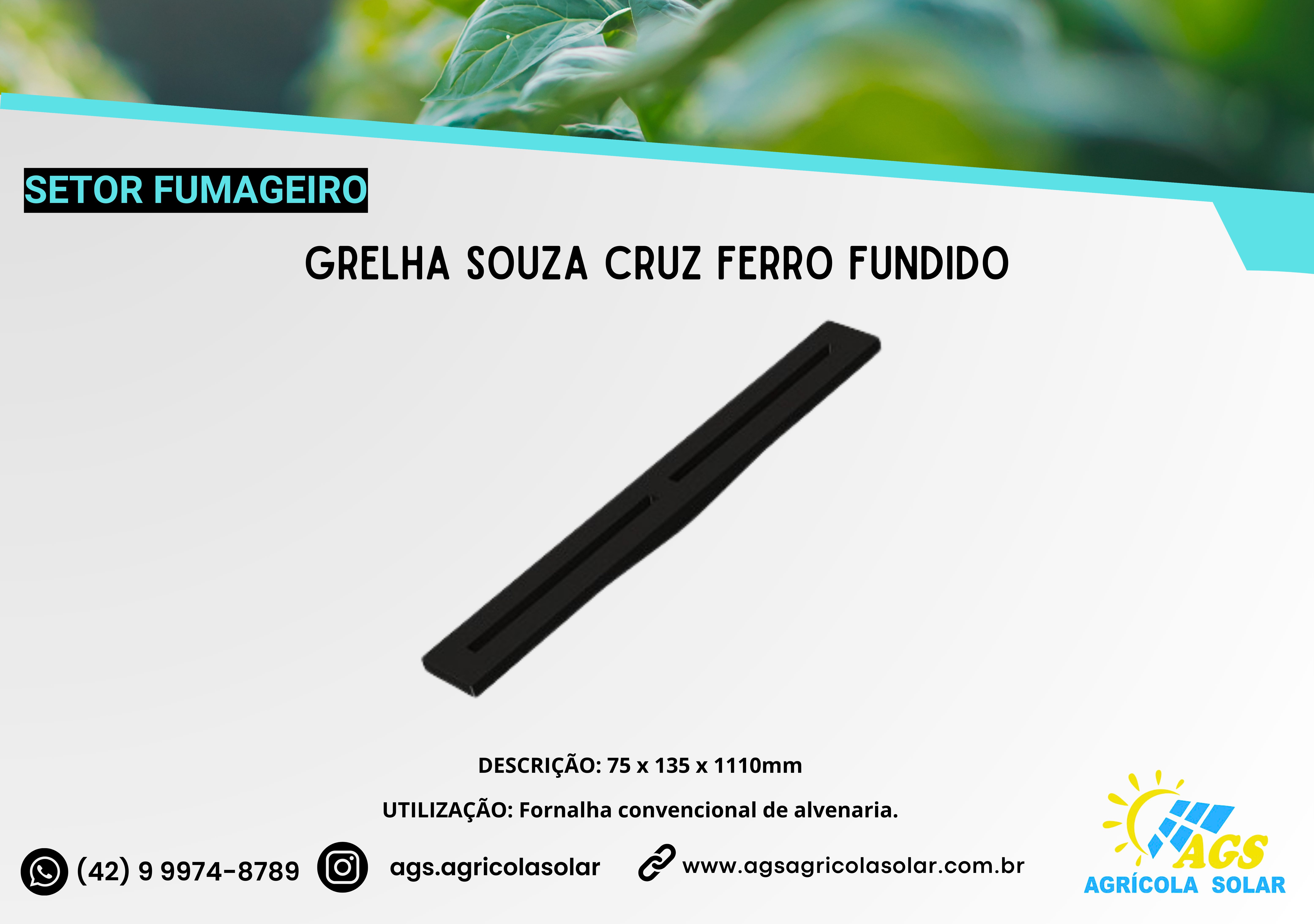 GRELHA SOUZA CRUZ FERRO FUNDIDO