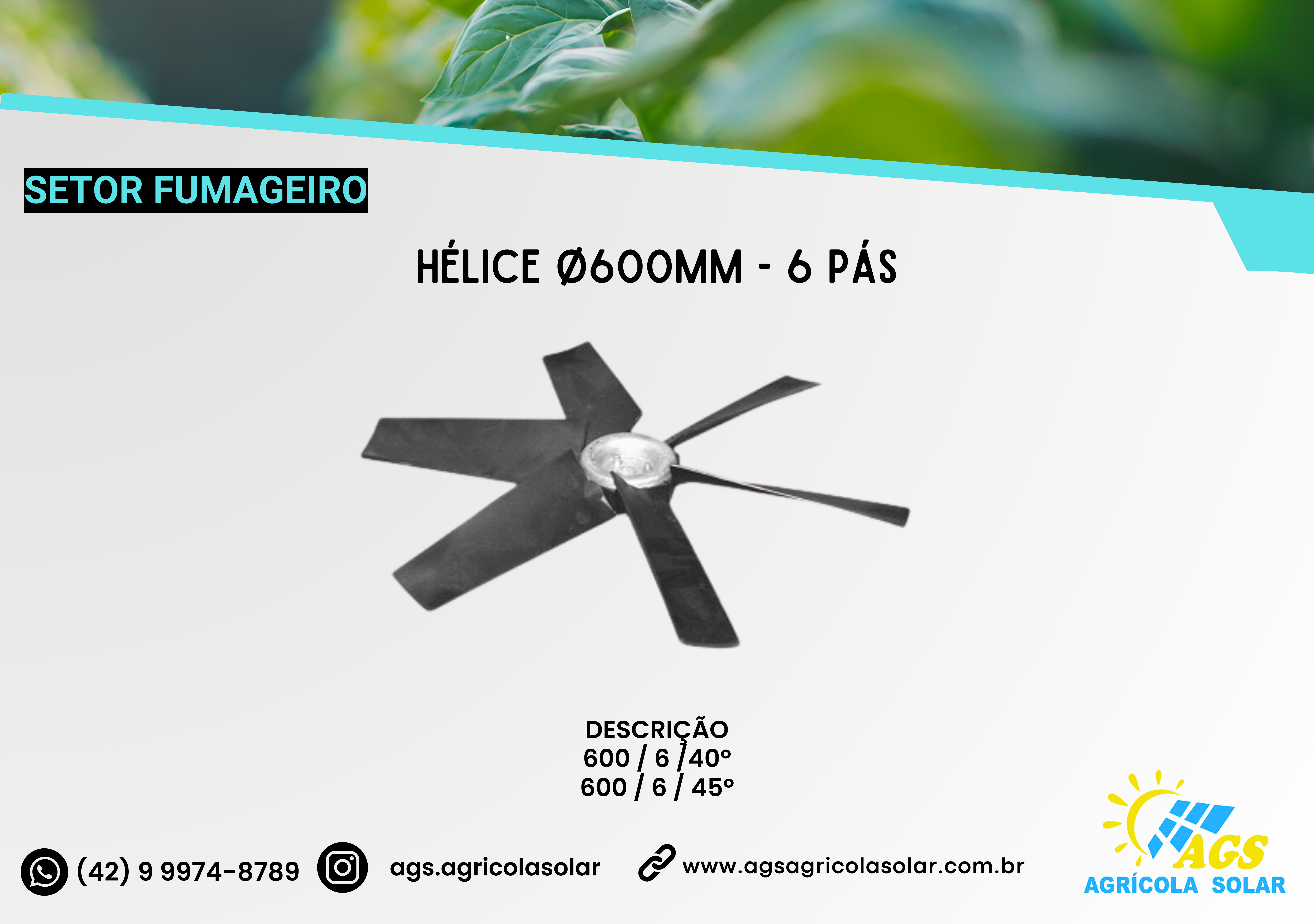 HÉLICE Ø600MM - 6 PÁS