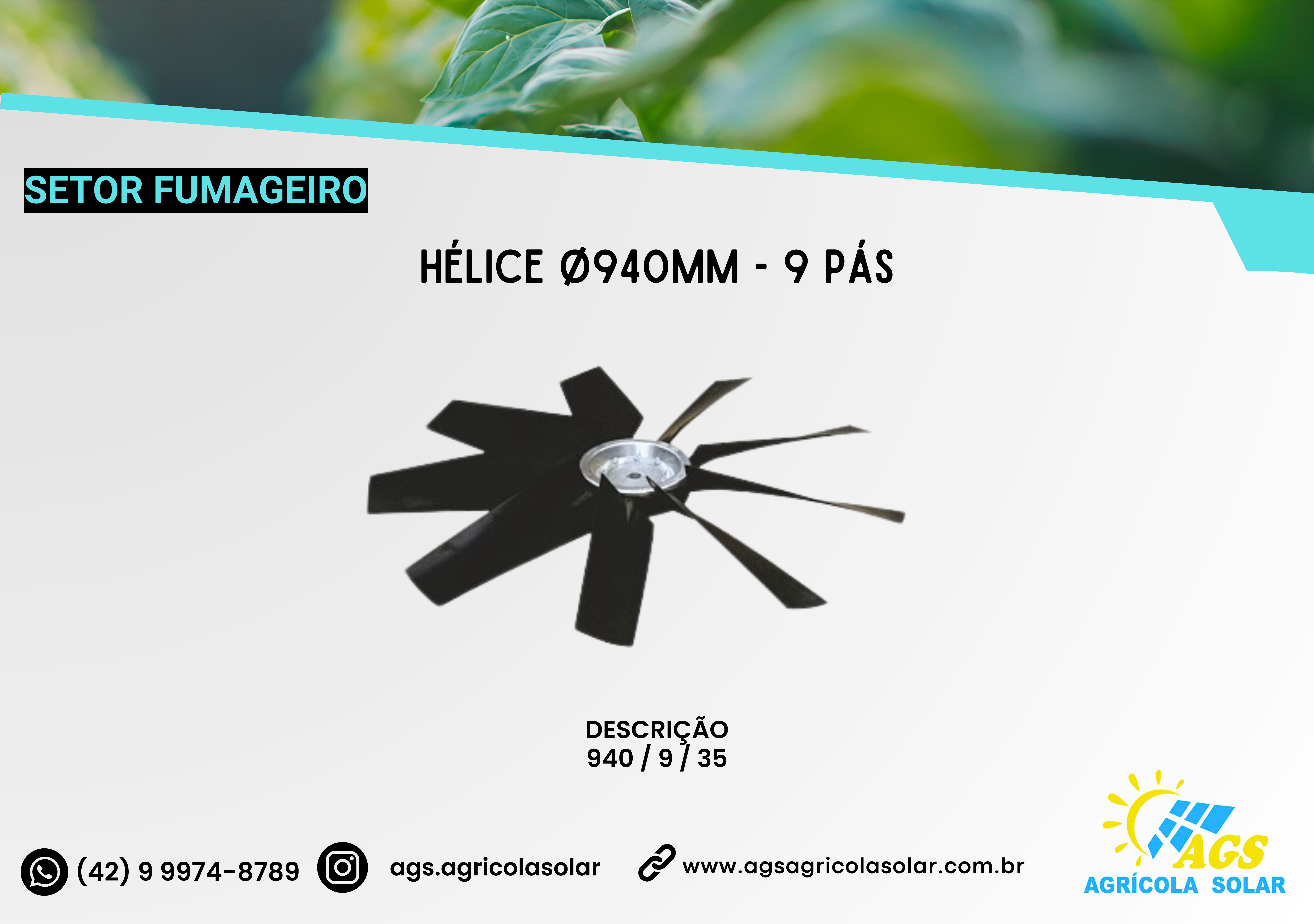 HÉLICE Ø940MM - 9 PÁS