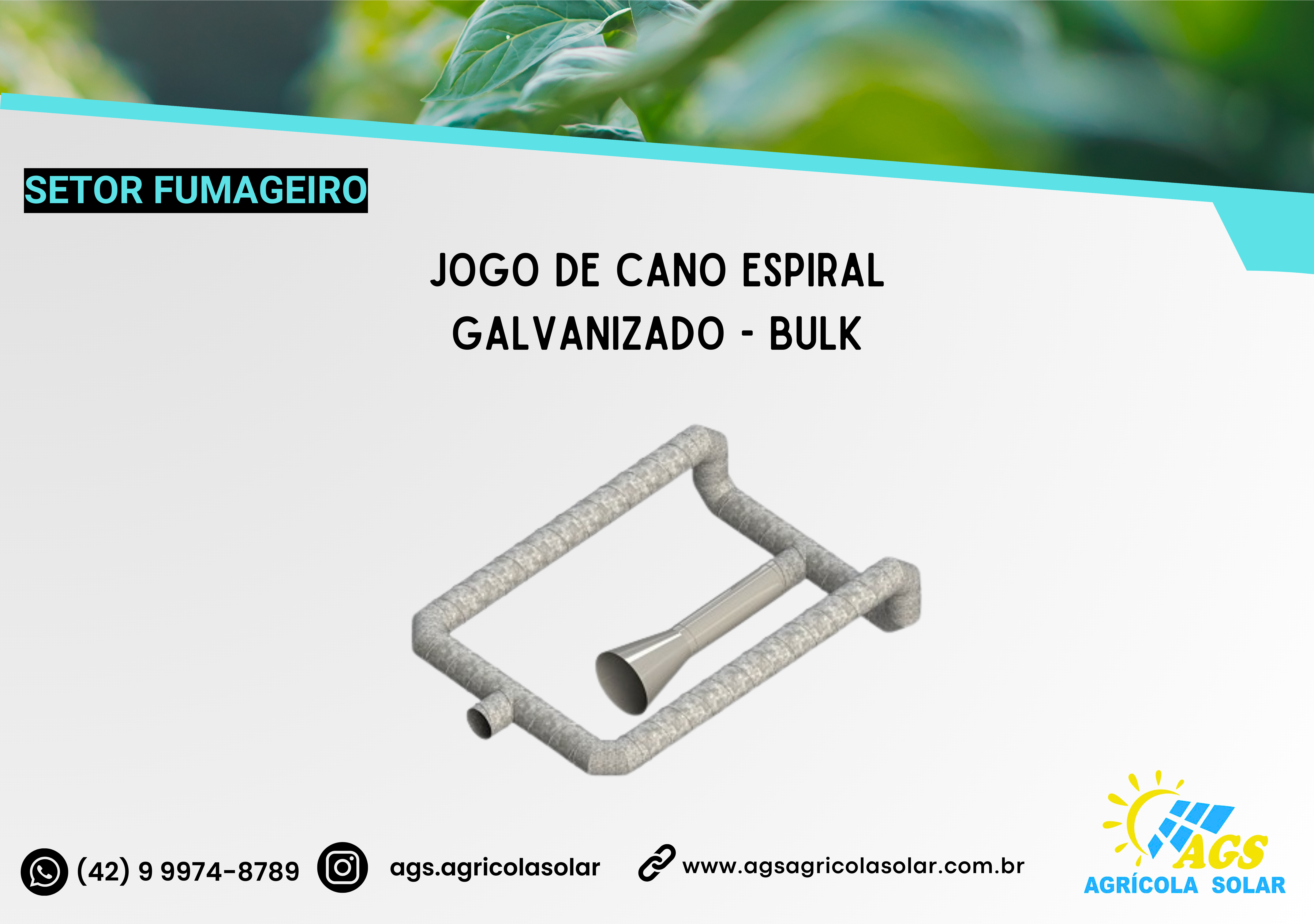 JOGO DE CANO ESPIRAL GALVANIZADO - BULK