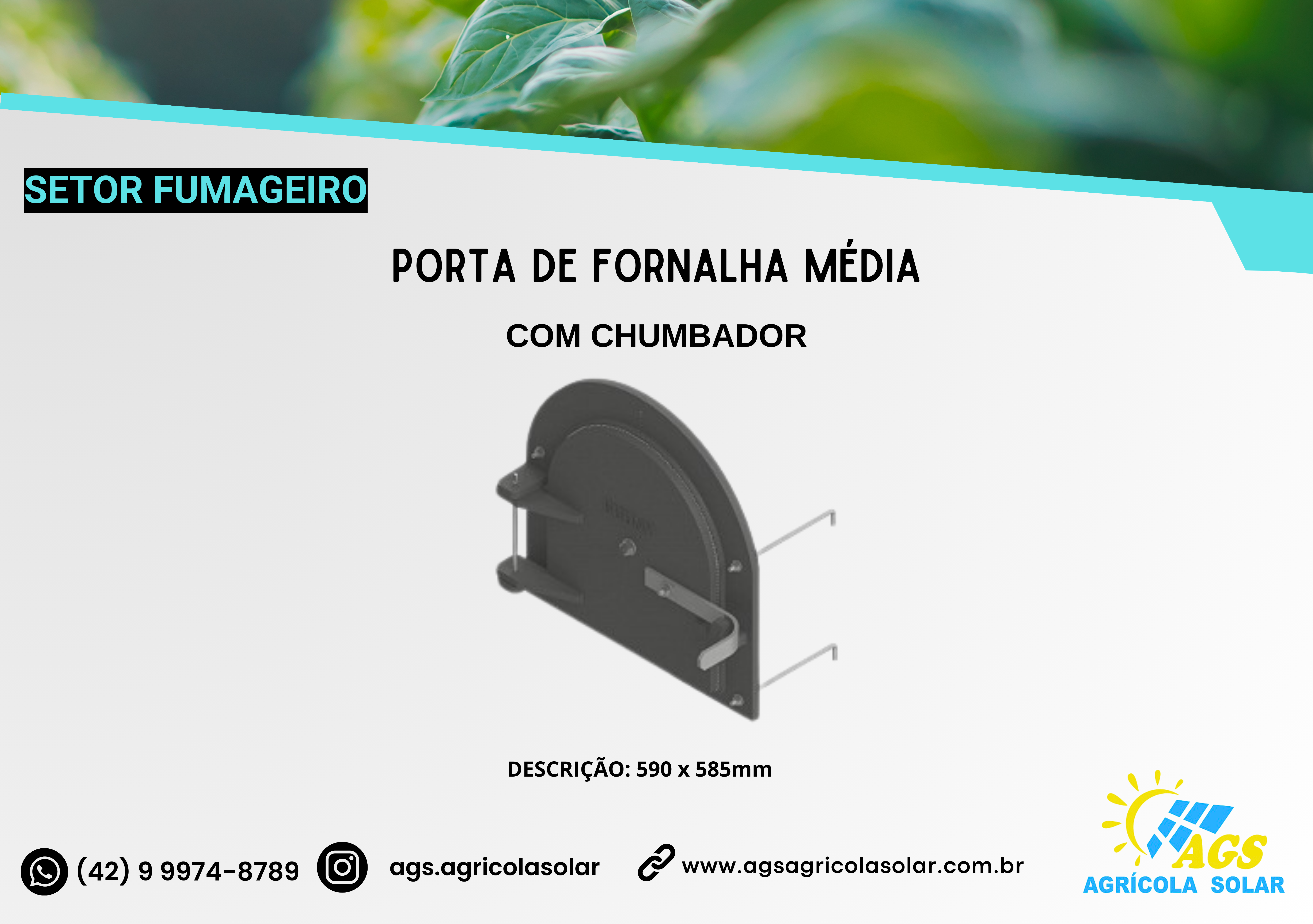 PORTA DE FORNALHA MÉDIA COM CHUMBADOR