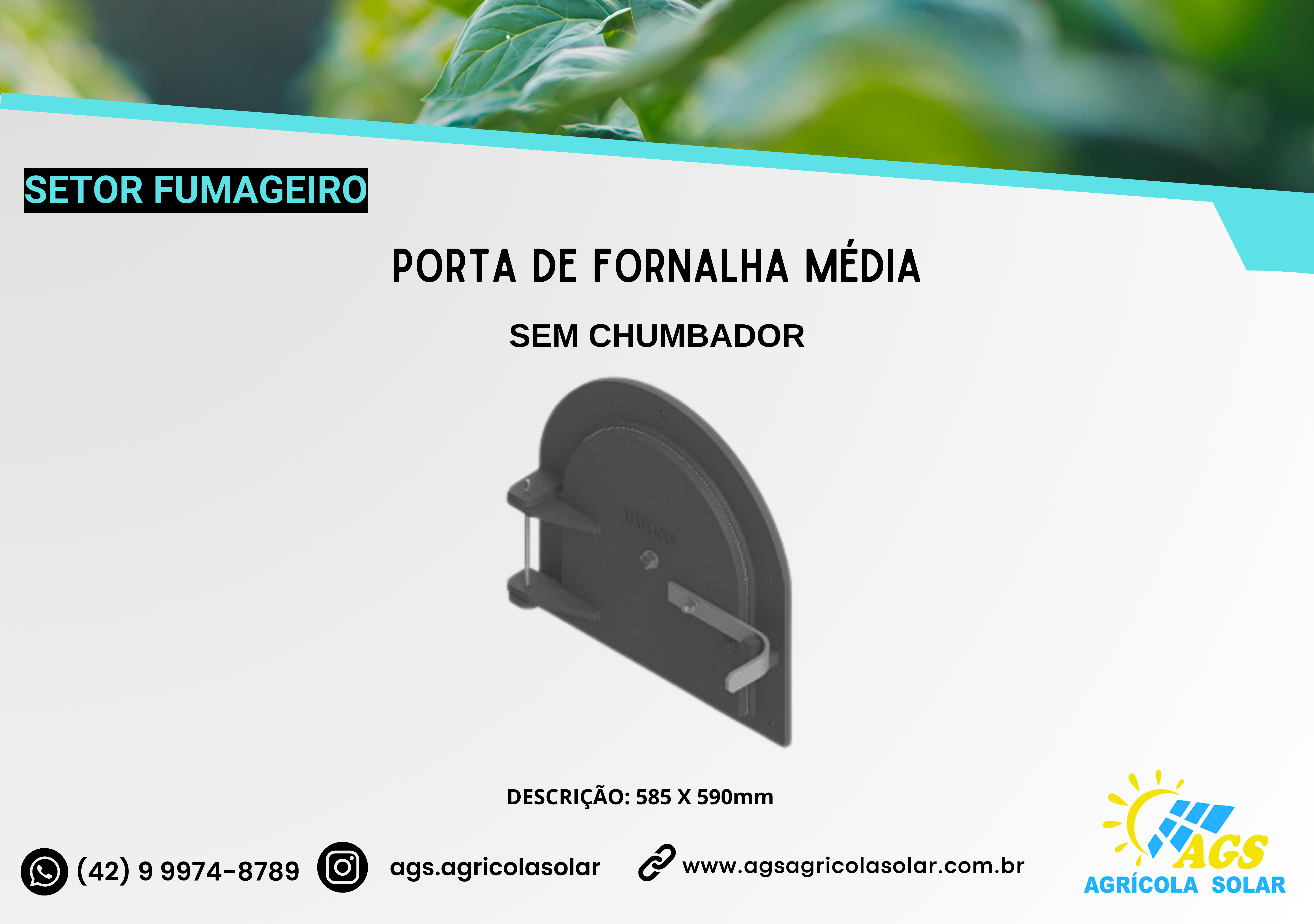 PORTA DE FORNALHA MÉDIA SEM CHUMBADOR